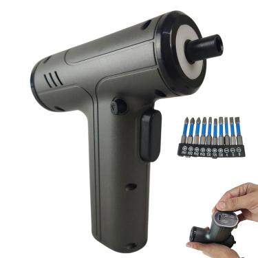 Imagem de Chave de Fenda Eletrica 10 Bits Construçao Obra Reforma Luz de Led Bateria Recarregavel Sem Fio Multiuso Empresa Trabalho Casa Seguro Portatil Potente