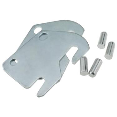 Imagem de Maxmoral 2 conjuntos de códigos de ângulo fixo para cabeceira com pinos de ferro 59 x 84 x 1,8 mm prata universal trilho de cama de madeira placa de gancho de metal acessórios de estampagem de