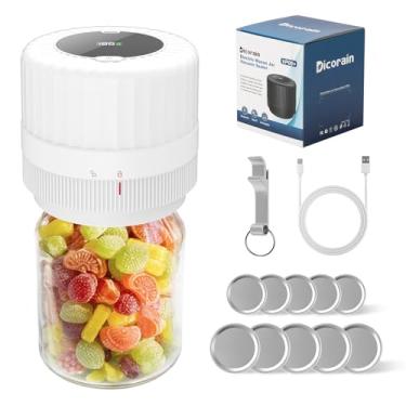 Imagem de Electric-Mason-Jar-Sealer a vácuo, boca larga automática e boca regular, kit selador a vácuo VP06+ para frascos com abridor e 5 pares de tampas (branco)