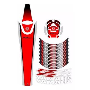 Imagem de Kit Adesivos Tanque  Bocal  Friso Roda Fazer Fz25 100 - Resitank