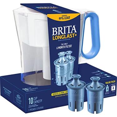 Imagem de Brita Wave Large 10-Cup Water Filter Pitcher with 2 Longlast+ Filters- Blue