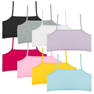 Imagem de SIAEYINFY Sutiã para meninas, 6 peças de sutiã de treinamento para meninas, sutiã de algodão sem costura, Pacote com 8, estilo B, 10 Anos