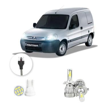 Imagem de Lampadas Led Peugeot Partner 1999 A 2009 H4 20000lm - V10, Branco