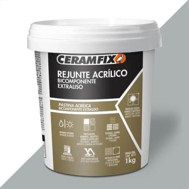 Imagem de Rejunte ceramfix acrilico 1kg bicomponente extraliso cinza classico 