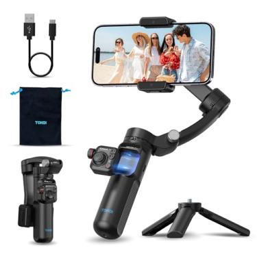 Imagem de Estabilizador para Celular de Três Eixos, Gimbal Inteligente de IA com Controle Remoto Desmontável, Estabilizador Inteligente Portátil Plegável para Android e iPhone, Ideal para YouTube, TikTok (M02)