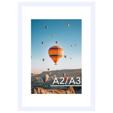 Imagem de JCJMY Porta-retrato A2 de 40 x 60 cm, branco com tapete A3 de 29 x 40 cm, foto para exibição de 29 x 40 cm com tapete ou 40 x 50 cm sem tapete, moldura grande para pendurar na parede com acrílico