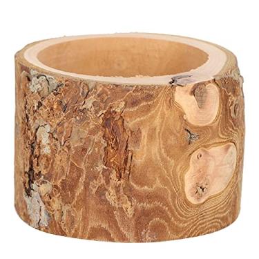 Imagem de Xcello Tigela de comida de madeira de maçã para hamster, tigela alimentadora durável de urso dourado, prato pequeno para alimentação de animais de estimação