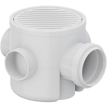 Imagem de Caixa Sifonada Montada com Grelha e Porta Grelha 100x100x50mm com 3 En