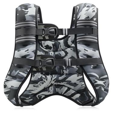 Imagem de ZELUS Colete pesado, 2,7 kg/3,6 kg/5,4 kg/7,3 kg/9,1 kg/11,3 kg/13,6 kg, colete de peso para homens e mulheres com bolso de armazenamento e tiras refletivas para treino, treinamento de força, corrida