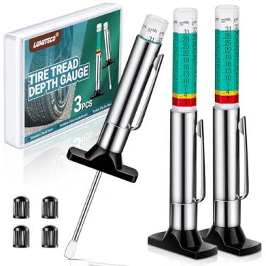 Imagem de LUMITECO Medidor De Profundidade De Sulcos De Pneu, Pacote Com 3 Unidades, Medidor De Profundidade De Sulcos De Pneu Codificado Por Cores Em 1/32 Polegadas, Medidor De Profundidade De Sulcos Eficie