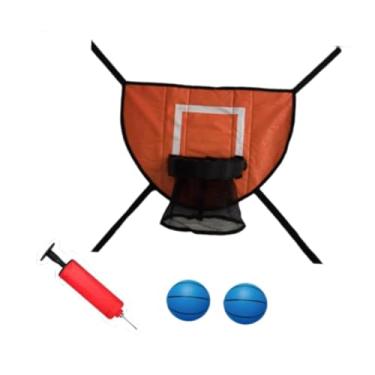 Imagem de UGPLM Mini cesta de basquete para trampolim, acessório para trampolim para todas as idades, jogo de gol, suporte de basquete universal fácil de montar,