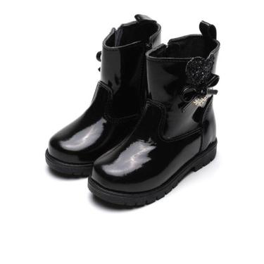 Imagem de Bota Infantil Ortopasso Love Menina Verniz Preto