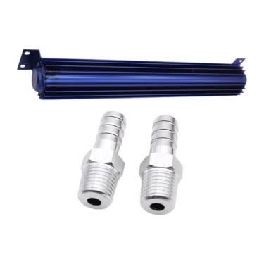 Imagem de predolo Refrigerador de dois canais de transmissão de alumínio de 18" com encaixe, refrigerador de óleo de tanque universal, dissipador de calor para, Azul