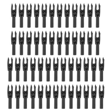 Imagem de PATIKIL Arcos para flechas de arco 4,2 mm 0,4 cm, pacote com 50 peças de substituição para flechas de caça, arco recurvo, preto