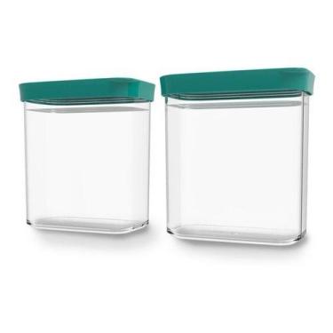 Imagem de Kit Conjunto De 02 Potes Herméticos Mantimentos Acrílico 90 - Helsim, 