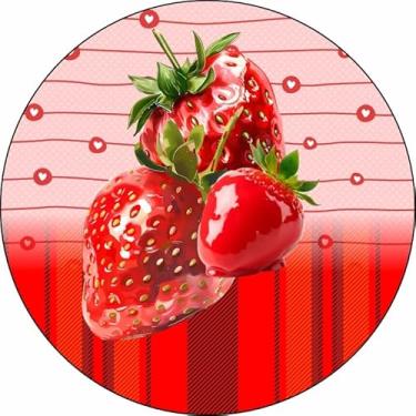 Imagem de Painel Festa Redondo C/Elástico 1,50m Morango Do Amor (MRG0009)