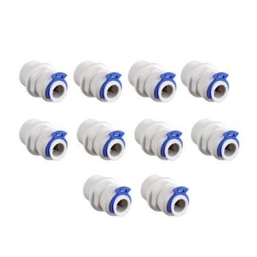 Imagem de Kit 10 Conector Reto Mangueira 1/4 Rosca 1/4 Engate Rápido - Br Fish A