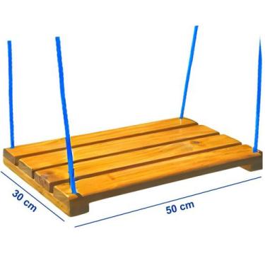 Imagem de Balanço Para Criança E Adulto Reforçado Madeira Com Corda - Laf Kids