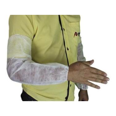 Imagem de Mangote Descartável Em Tnt Branco Com 50 Unidades - ARADESC