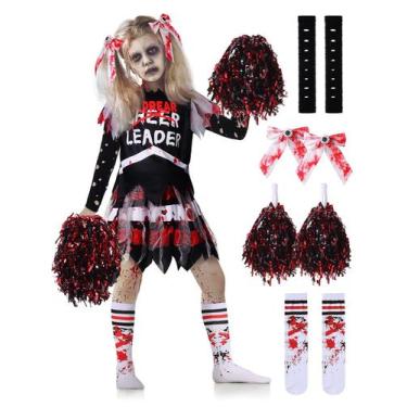 Imagem de Traje de Halloween Niuyhe Scary Bloody Dead Cheerleader 8-10Y