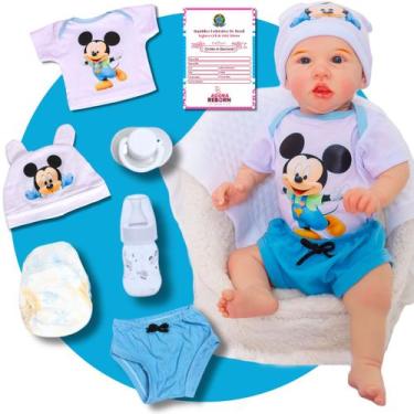 Imagem de Bebê Reborn Boneco Realista Mickey Menino - VR TOYS