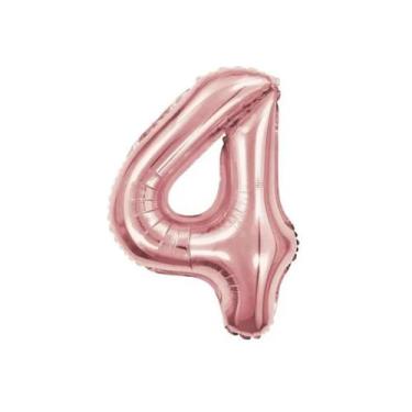 Imagem de Balão De Número Grande Rose Gold Metalizado 40cm - PartiuFesta, 4
