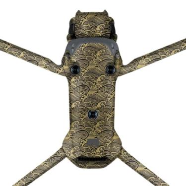 Imagem de Película antiarranhões Mavic 4 Pro Decalque Skins para DJI Mavic 4 Pro Premium Adesivo Capa Protetora Filme Fotográfico Equipamento de Vídeo Acessórios Decalques (Ouro Onda)
