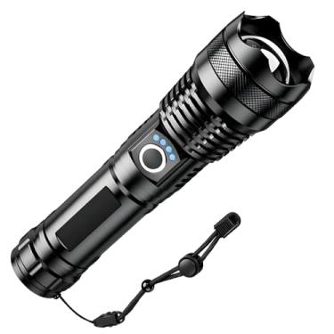 Imagem de Lanterna Tática Recarregável LED Super Potente com Zoom Ajustável, 5 Modos de Iluminação, Resistente à Água, Bateria 18650 Inclusa e Carregamento USB para Camping, Pesca e Emergência; Caça e Esporte.
