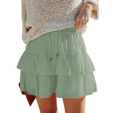 Imagem de Shorts Woudery Flowy para mulheres, boho, babados, saias em camadas - 
