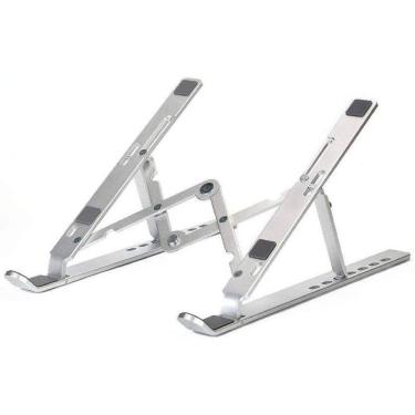 Imagem de Suporte Alumínio Prata Notebook Escritório Dobrável