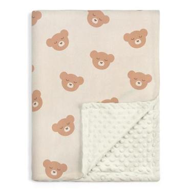 Imagem de Cobertor de bebê SANDJEST Bear Minky 76x102cm Soft Plush