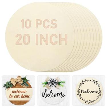 Imagem de Wood Circles Whaline 20", 10 unidades, discos de artesanato rústicos e