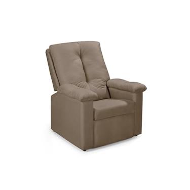 Imagem de Poltrona Reclinável Lisboa 3 Posições com Apoio para os Pés Revestimento em Suede Macio Chocolate