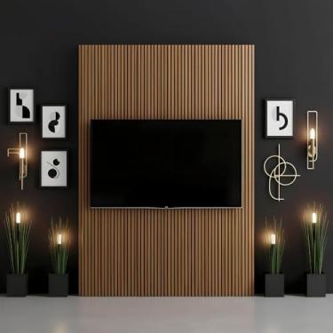 Imagem de Painel Ripado Para Sala Tv Mdf/mdp 180x250 cm Nature