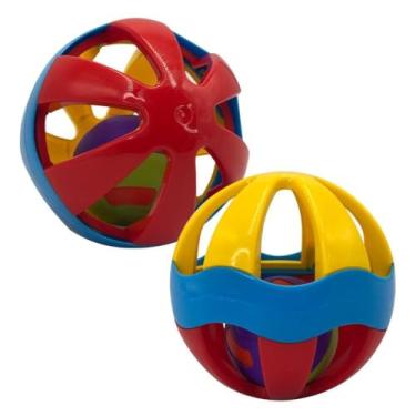 Imagem de Bola Infantil Colorida, Material em Polipropileno, 15,5 cm de Diâmetro, Estimulação Sensorial, para Bebês a partir de 12 Meses