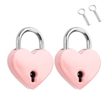 Imagem de YAODHAOD Cadeado de coração Love Lock com chaves, presente romântico para casais para aniversários, dia dos namorados, casamento - cadeado em forma de coração, lembrança de relacionamento de longa