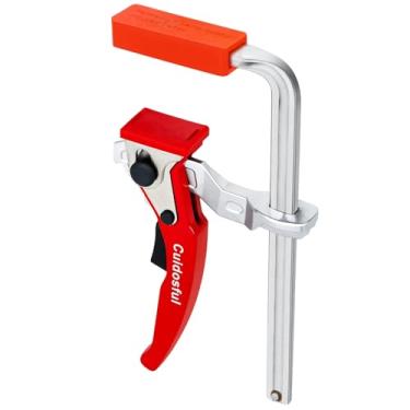 Imagem de Cuidosful Braçadeira de serra para trilhos em T e trilhos de guia – Braçadeira de liberação rápida para serviço pesado com almofadas que não amassam, compatível com mesas Festool, Makita, Dewalt e MFT