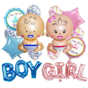 Imagem de Conjunto de balões de chá de bebê, 19 peças, revelação de gênero para meninos e meninas