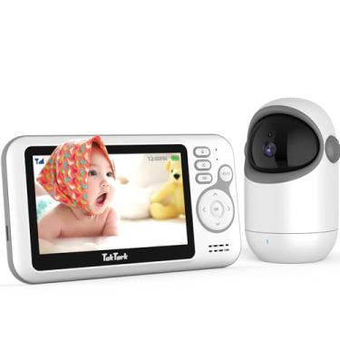 Imagem de TakTark Babá Eletrônica, 4.3" Monitor de Bebê Sem WiFi com Câmera e Áudio – Remoto Zoom, Visão Noturna, Sensor de Temperatura, Monitor Seguro para Quarto de Bebê, Idosos e Pets