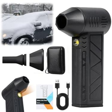 Imagem de Soprador turbo de LED Snow Whiz, coletor de poeira sem fio com Turbo Breeze - Mini soprador de neve turbo portátil para carro, casa, teclado, computador