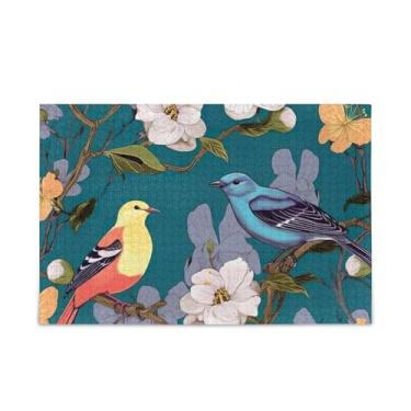 Imagem de WELLDAY Quebra-cabeça vintage pássaros 500 peças grande jogo de arte para adultos adolescentes