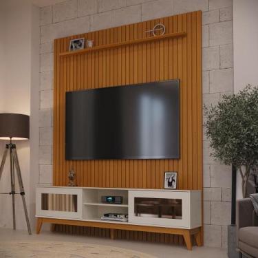 Imagem de Painel Ripado Com Rack TV 75 Polegadas Reflecta Amber 184cm - Via Noss
