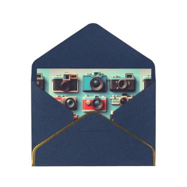 Imagem de SKKNT Coleção de câmera retrô Cool Cartões de felicitações para todas as ocasiões, convites de festa de aniversário de casamento, 12,7 x 15,2 cm
