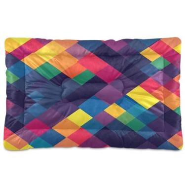 Imagem de CEBUGI Cama para cães de 91 x 61 cm, lavável, respirável, tapete para animais de estimação com fundo antiderrapante, tapete de tabuleiro de xadrez para cães pequenos e médios