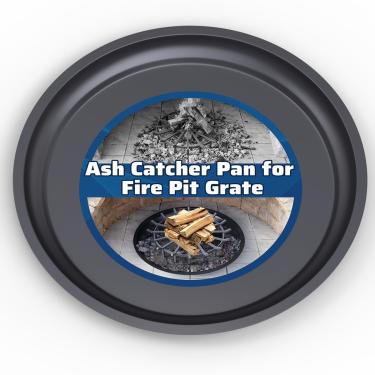 Imagem de Pearwow Panela de cinzas para grelha de fogueira, panela redonda de 61 cm de diâmetro para coleção de cinzas, bandeja de metal resistente, suporte de cinzas e brasas, 1 peça