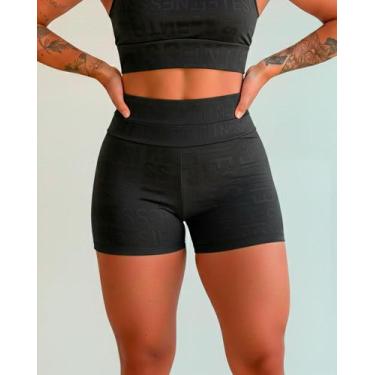 Imagem de Shorts Fitness Poliamida Estampado Cós Duplo Zanca Modas Cor:BegeTaman