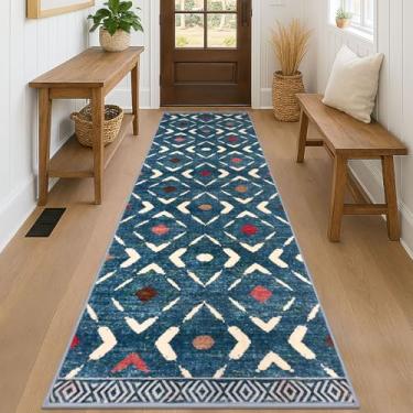 Imagem de KILOCOCO Tapete de corredor 6 x 20 cm para corredores tapete de corredor lavável antiderrapante tapete de lavanderia tapete de pêlo baixo corredor para quarto, cozinha, sala de estar, tapete boho,