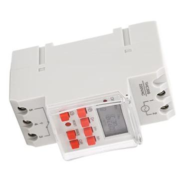 Imagem de Cryfokt Interruptor de Temporizador Programável de Design Compacto 30A Com Display LCD para AC 220-240V, Controle Em Tempo Real, Tempo de Ciclo de 7 Dias e 24 Horas, para Eletrodomésticos