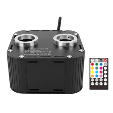 Imagem de aqxreight Luz de Fibra óptica Twinkle 50W de Porta Dupla APP Controle Remoto RGB Luz de Teto Estrela de Fibra óptica Ativada por Voz para Carro Home Theater Plugue Americano para Aplicativo (Plugue