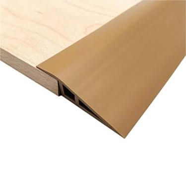 Imagem de Tira autoadesiva de transição de piso de 2 m, tira de acabamento de PVC para carpete e borda de piso, transições de limiar de PVC adequadas para altura limite de 0,47 ~ 1,5 cm (marrom)